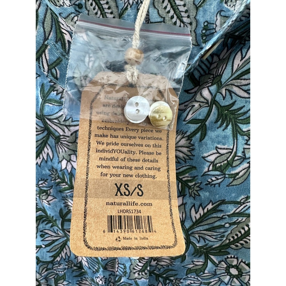 NWT Natural Life Drew Floral Maxi Boho Shirt Dress LS Button-Up Modest XS / S - Picture 10 of 16